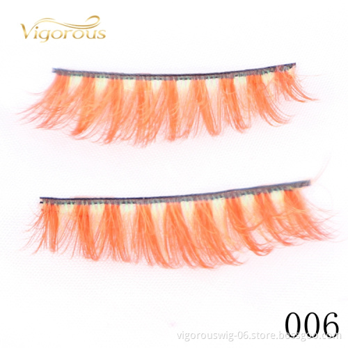 vigorous OEM & ODM False Eyelashes Private Label Good Quality Strips Colorful 100% Real Mink Colour Fake Mink Lashes